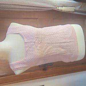 JEANNE PIERRE Pink Cable Knit Sleeveless Top